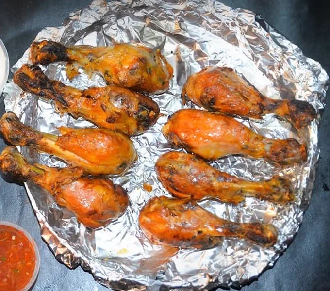 Chicken Grenade pieces on foil from the restaurant's supplied photograph
